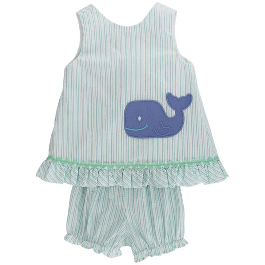 Wally Whale Angel Bloomer Set