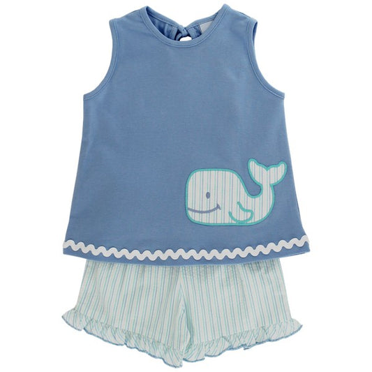 Wally Whale Short Set - Girls