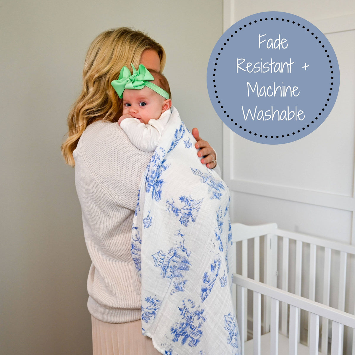 Baby Muslin Swaddle Blanket 47x47 Chinoiserie