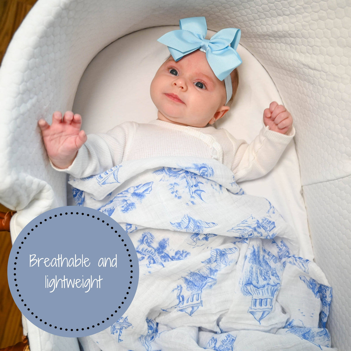 Baby Muslin Swaddle Blanket 47x47 Chinoiserie