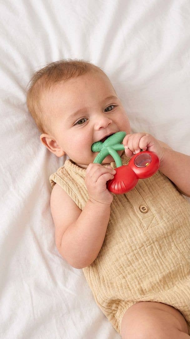 Cherry Bitzy Shake™ - Silicone Teether with Rattle