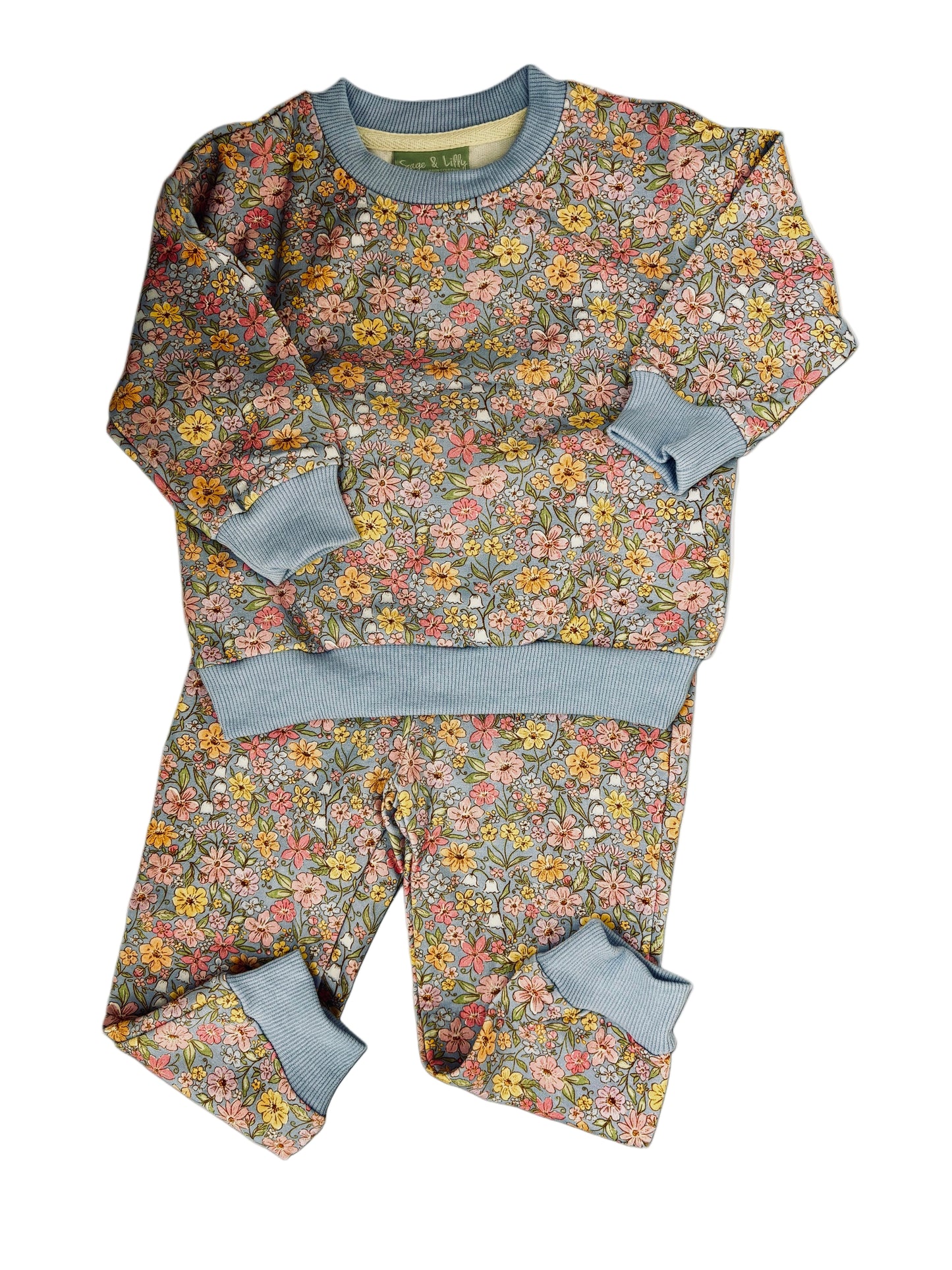 Blue Floral Jogger Set