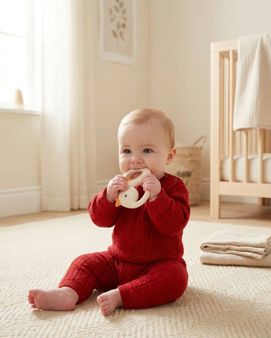 Cherry Bitzy Shake™ - Silicone Teether with Rattle