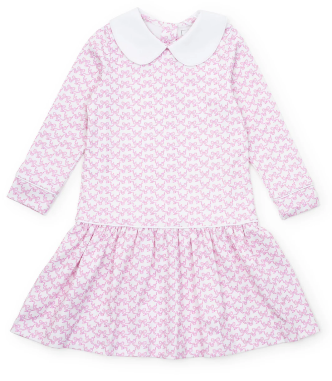 LILLIAN GIRLS' DRESS - PRETTY PINK BOWS
