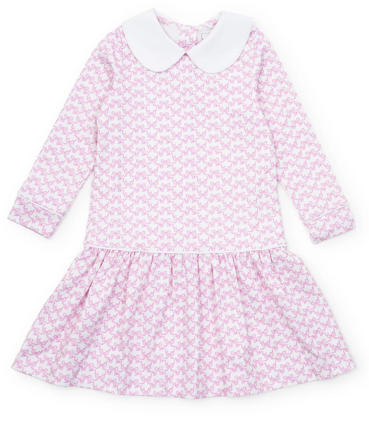 LILLIAN GIRLS' DRESS - PRETTY PINK BOWS