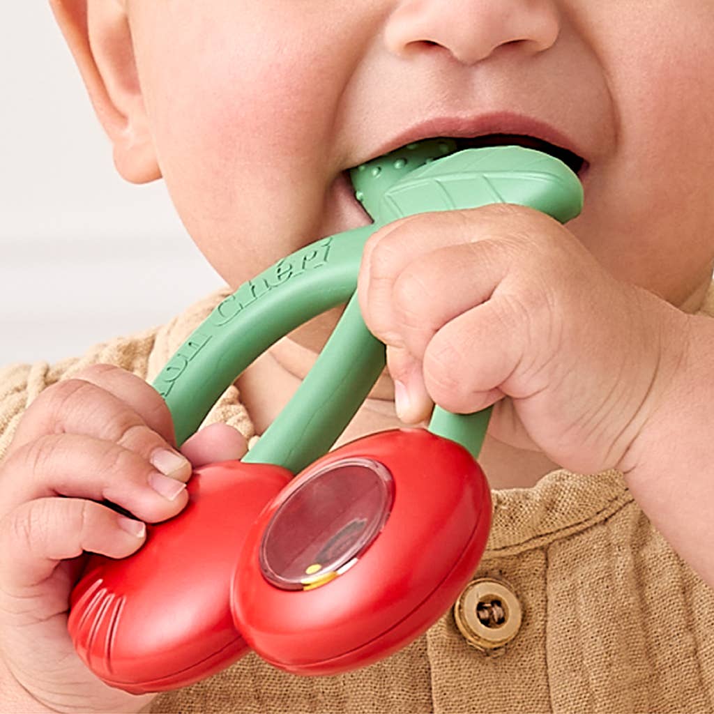 Cherry Bitzy Shake™ - Silicone Teether with Rattle