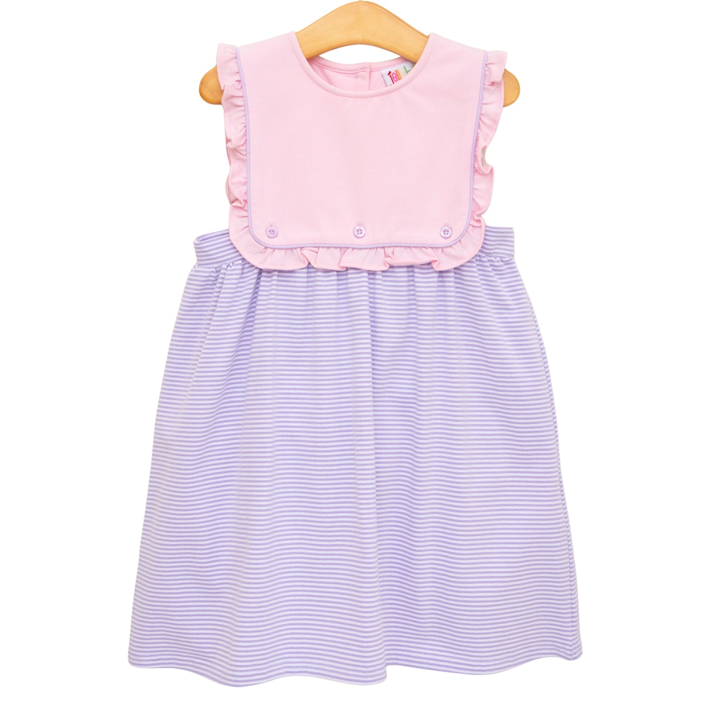 ** PRE-ORDER ** Amelia Dress- Pink and Lavender Stripe