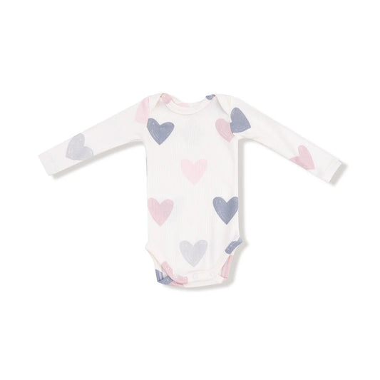 Hearts Modal Rib Lap Shoulder Bodysuit