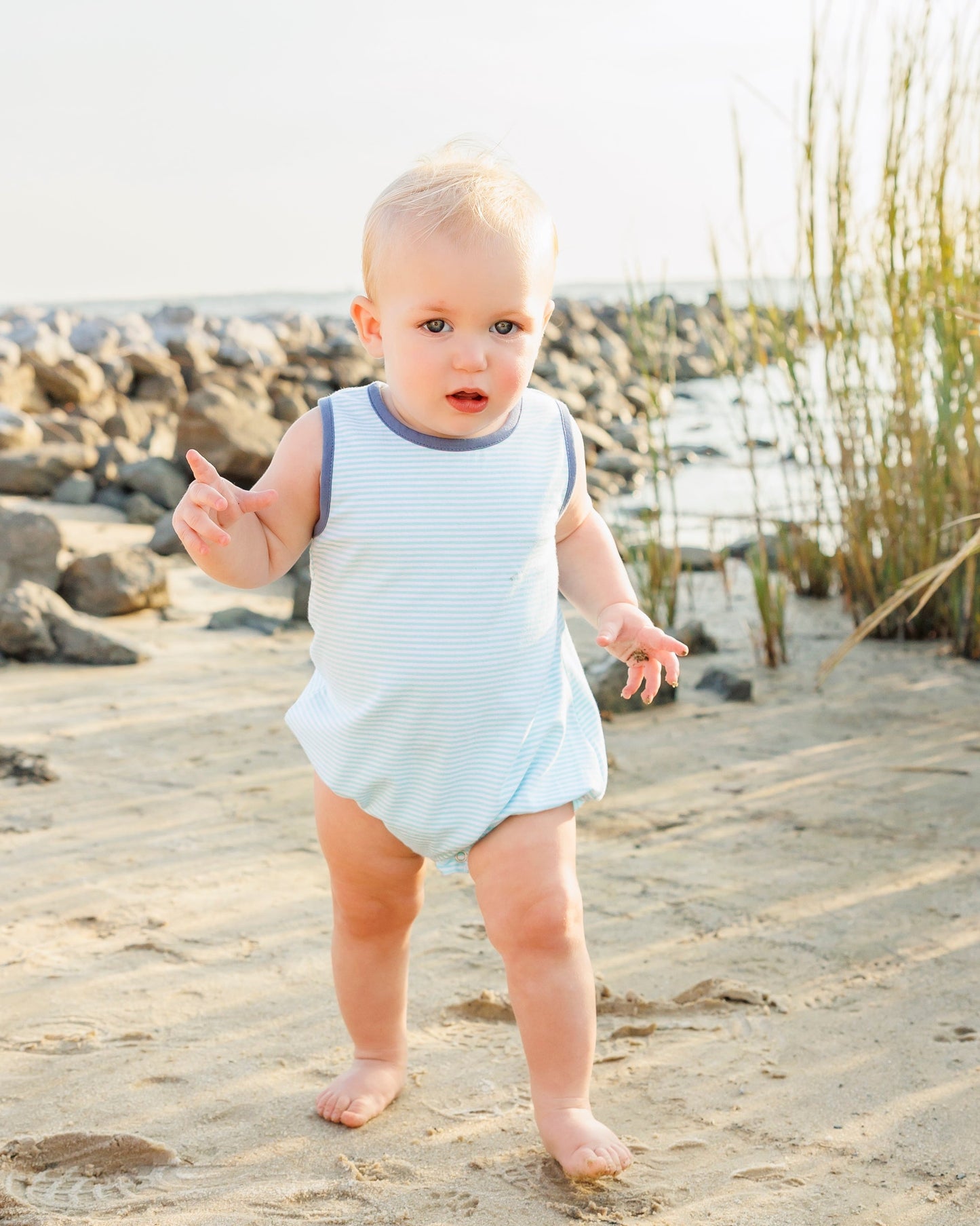 ** PRE-ORDER ** Avery Bubble- Aqua Stripe and Dusty Blue