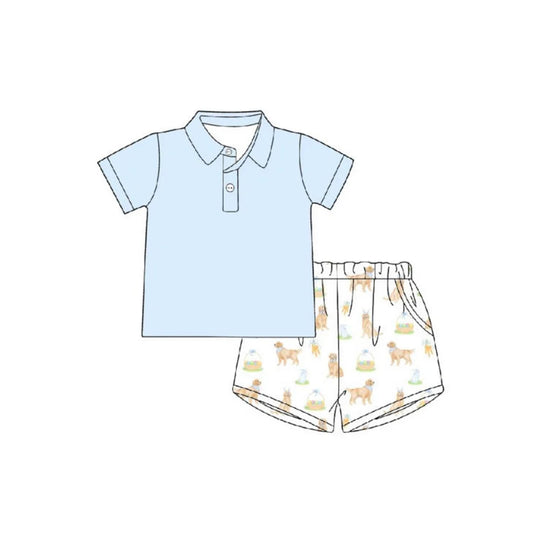 ** PRE-ORDER ** Blue Golden Easter Polo and Short Set