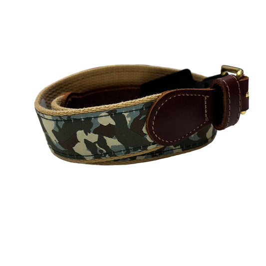 Camo Leather Tab Belt