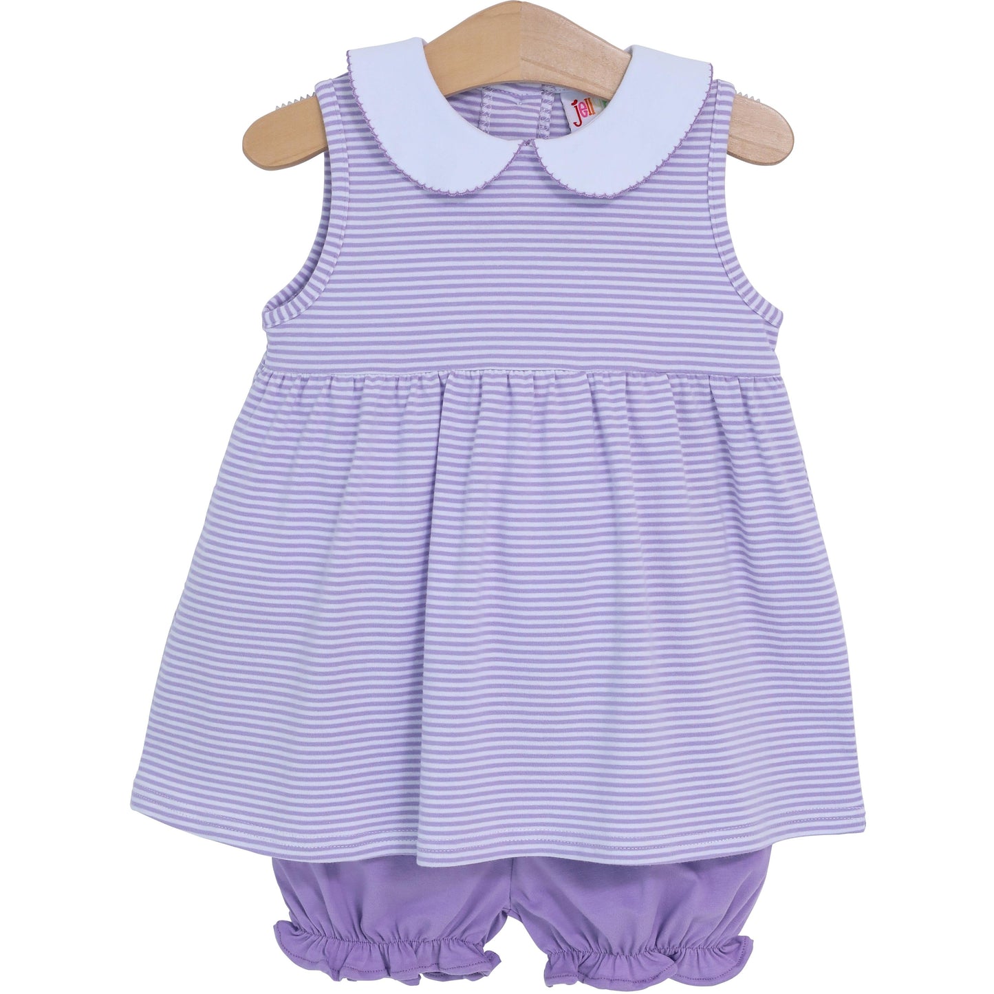 ** PRE-ORDER ** Charlotte Sleeveless Bloomer Set- Lavender Stripe