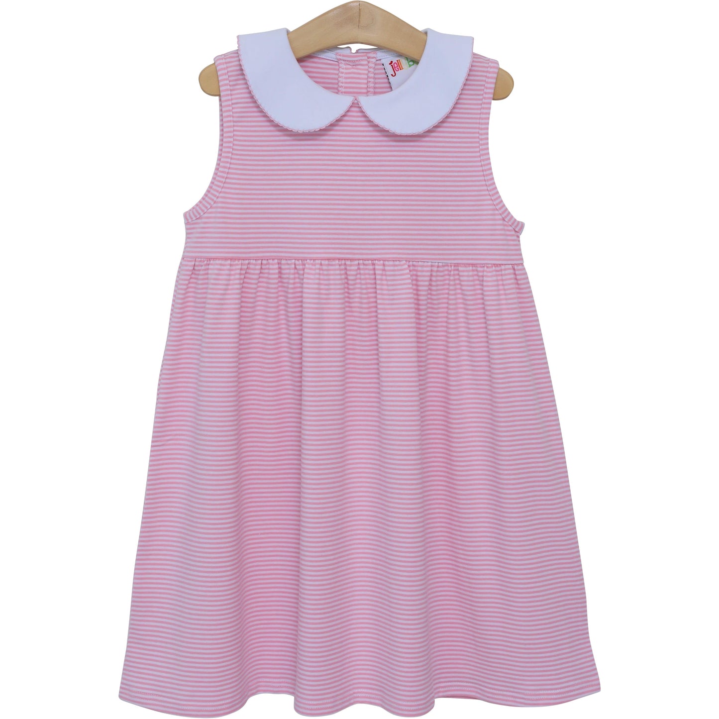 ** PRE-ORDER ** Charlotte Sleeveless Dress- Light Pink Stripe