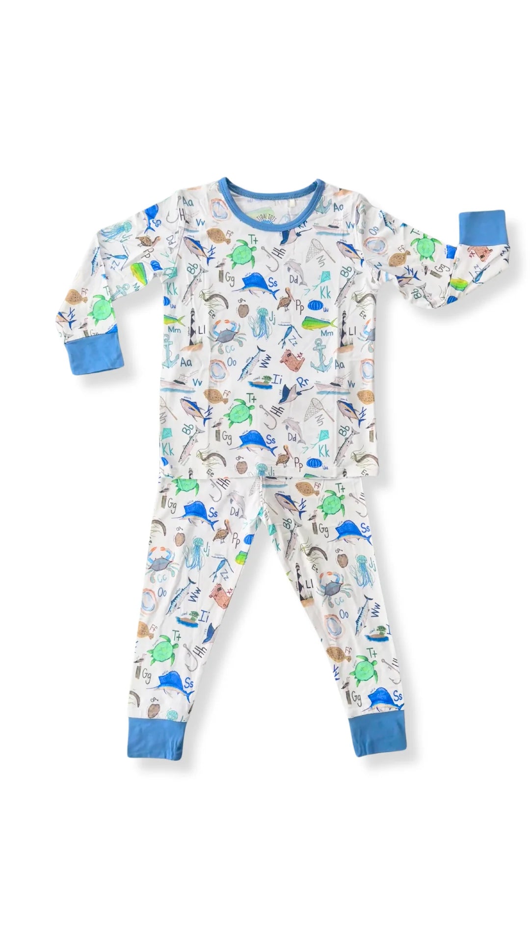 Coastal ABC's Blue Two Piece Pajama