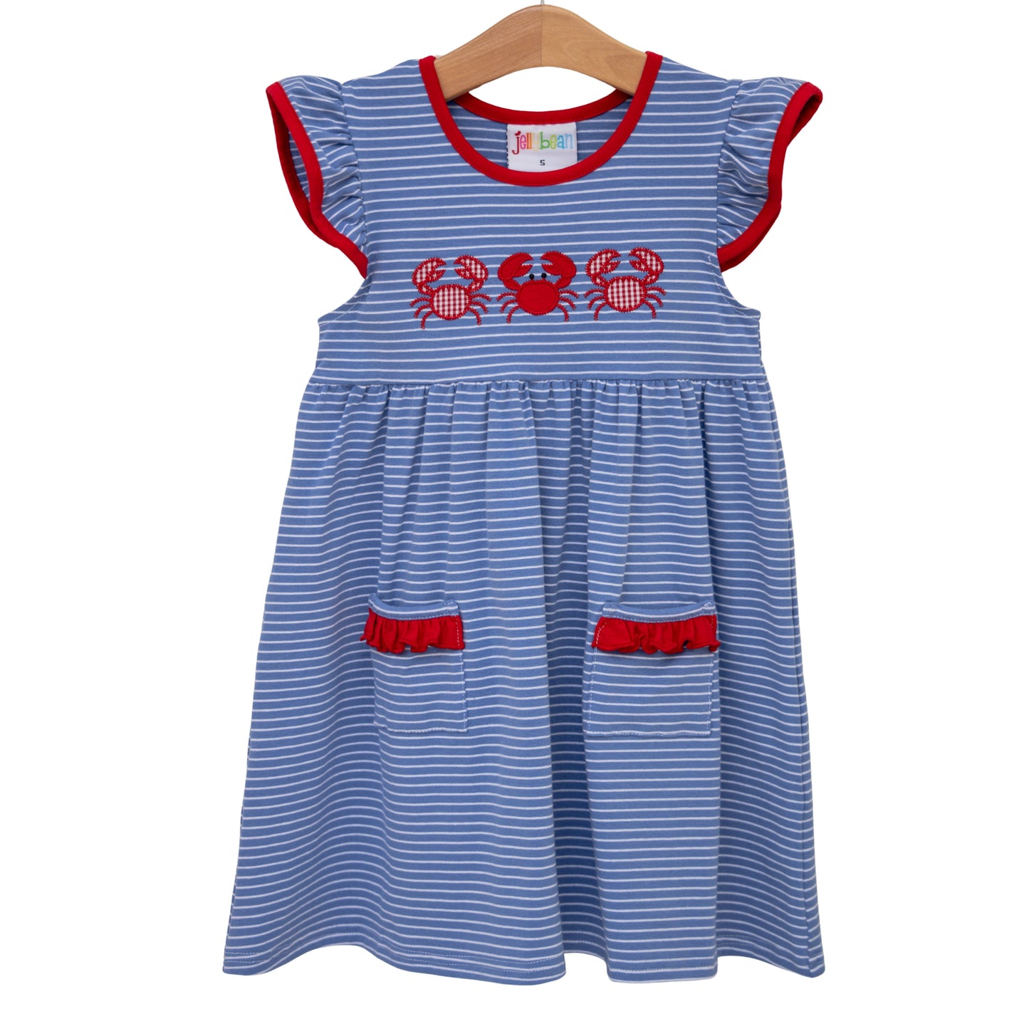 ** PRE-ORDER ** Coastal Crab Ruffle Pocket Dress
