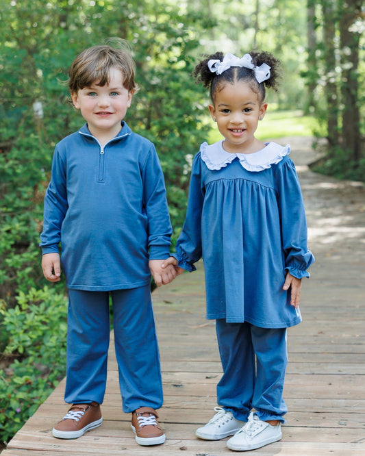 **PRE-ORDER** Evan Pullover Set - Dusty Blue