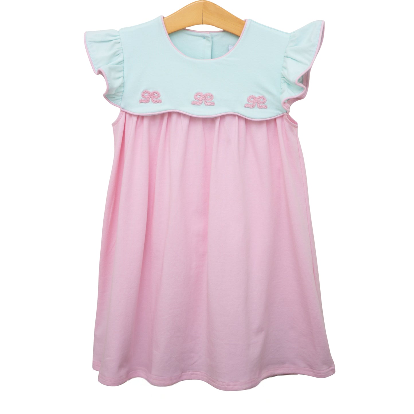 ** PRE-ORDER ** French Knot Bow Scallop Dress