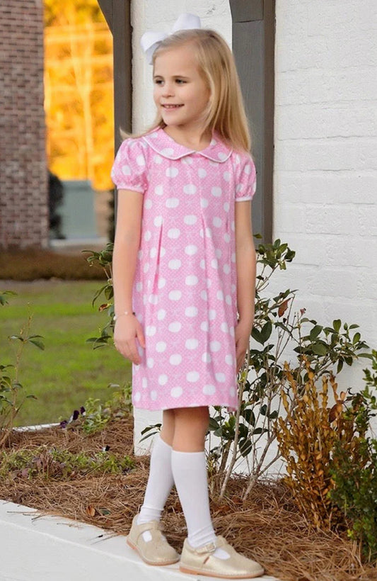 Penny Pleat Knit Dress, Pink Pumpkins