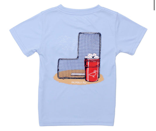 Boys Performance Tee SS Baseball Bucket Light Blue