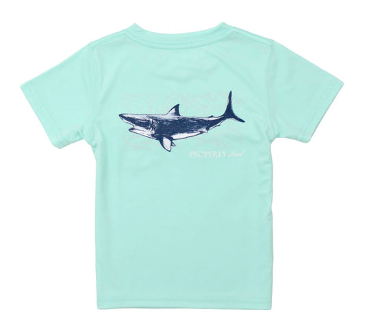 Boys Performance Tee SS Topo Shark Seafoam