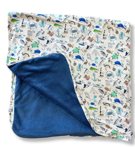 Coastal ABC's Luxe Blanket