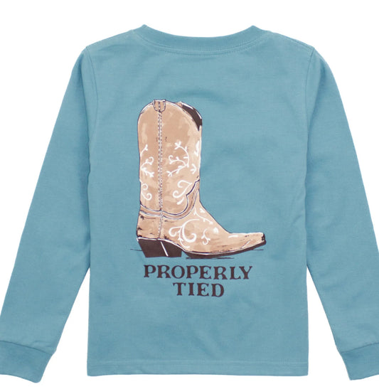 Girls Cowgirl Boot LS Coastal Sky