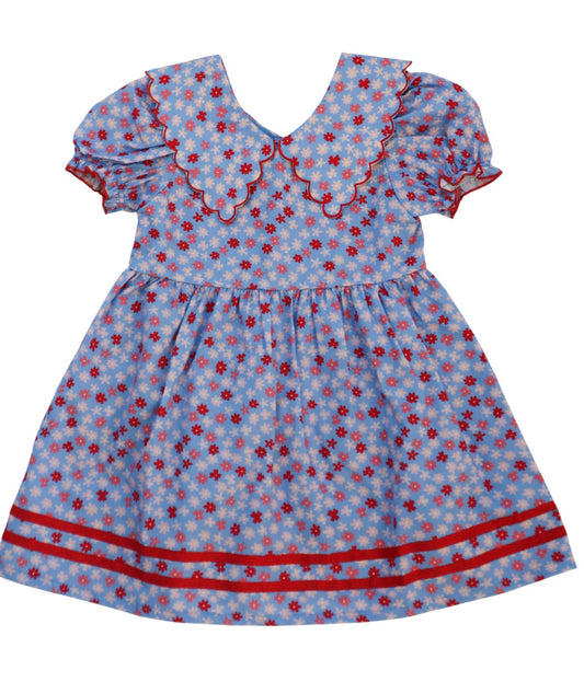 Conley Dress - Blue Ditsy Floral