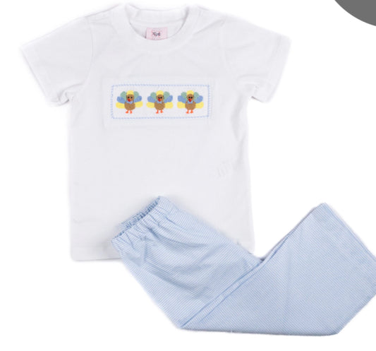 Smocked Turkey Trot Pant Set