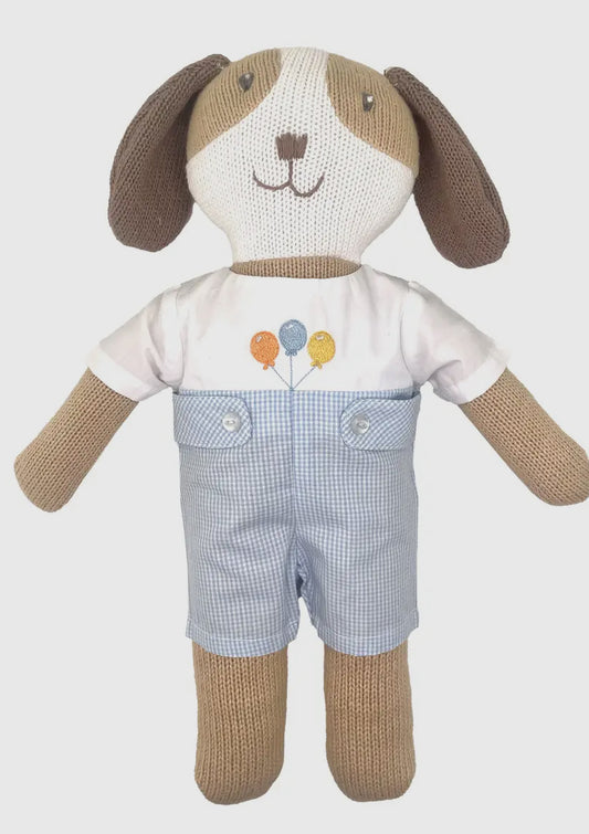 Knit Dog with Birthday Romper
