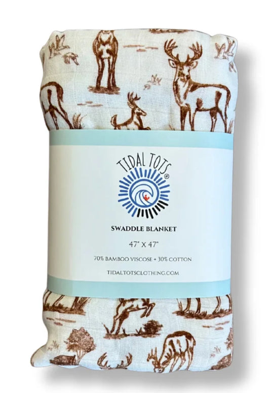 Backwood Bucks Brown Lightweight Swaddle Blanket