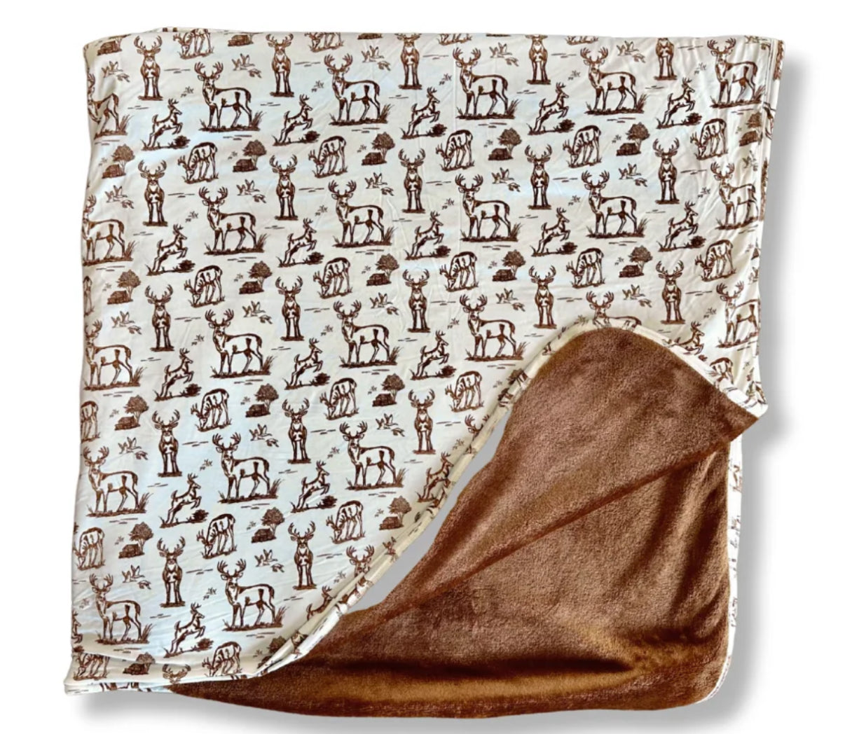 Backwood Bucks Brown Luxe Blanket