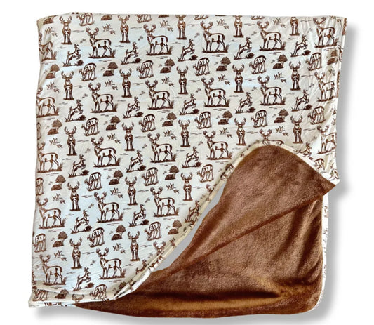 Backwood Bucks Brown Luxe Blanket
