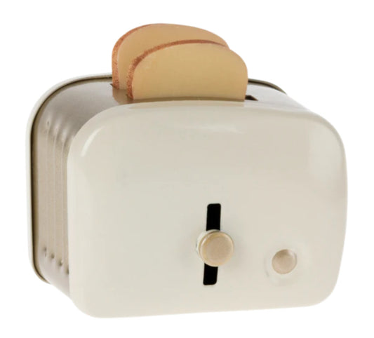 Miniature Toaster & Bread, Off-white