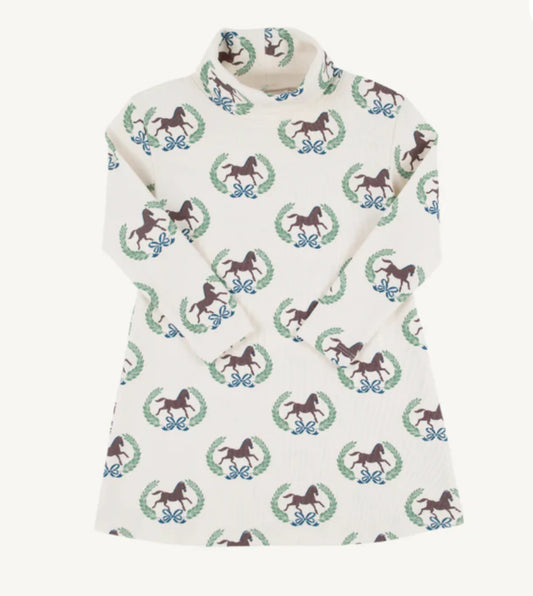 Tatum's Turtleneck Dress- Highland Horses