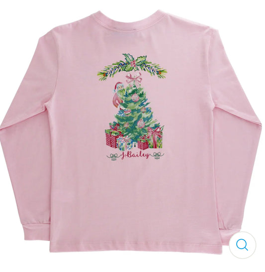 Santa Tree on Pink