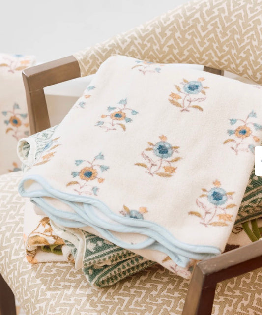 Leah O'Connell x Weezie Floral Scallop Bath Towel