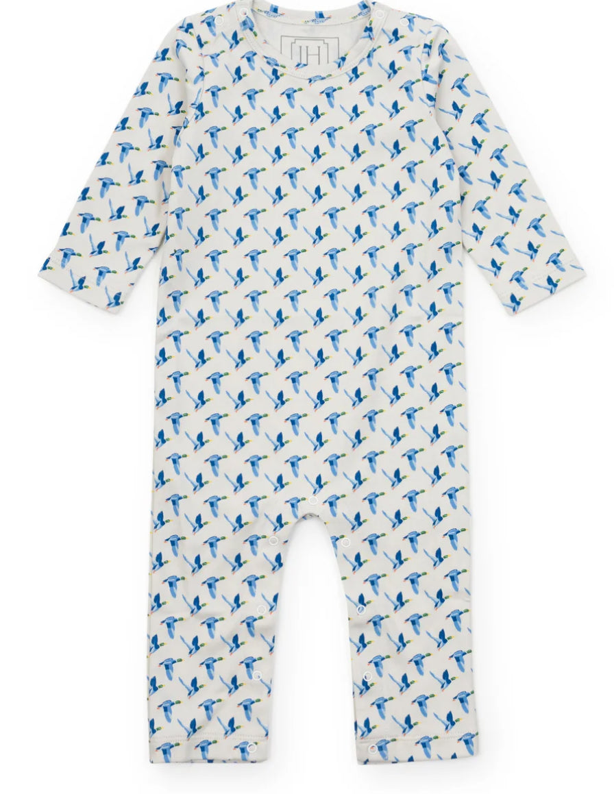 THOMPSON BOYS' PIMA COTTON ROMPER - MALLARD DUCKS