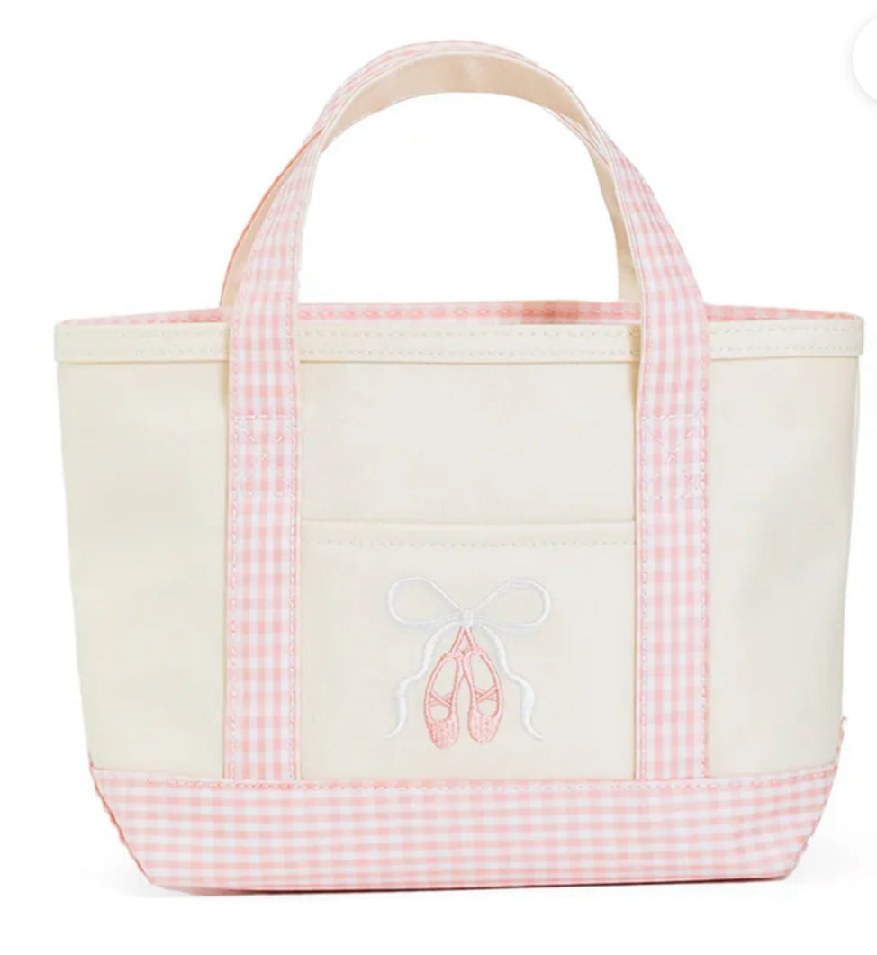 TRVL BALLERINA COLLECTION MINI TOTE IN TAFFY GINGHAM