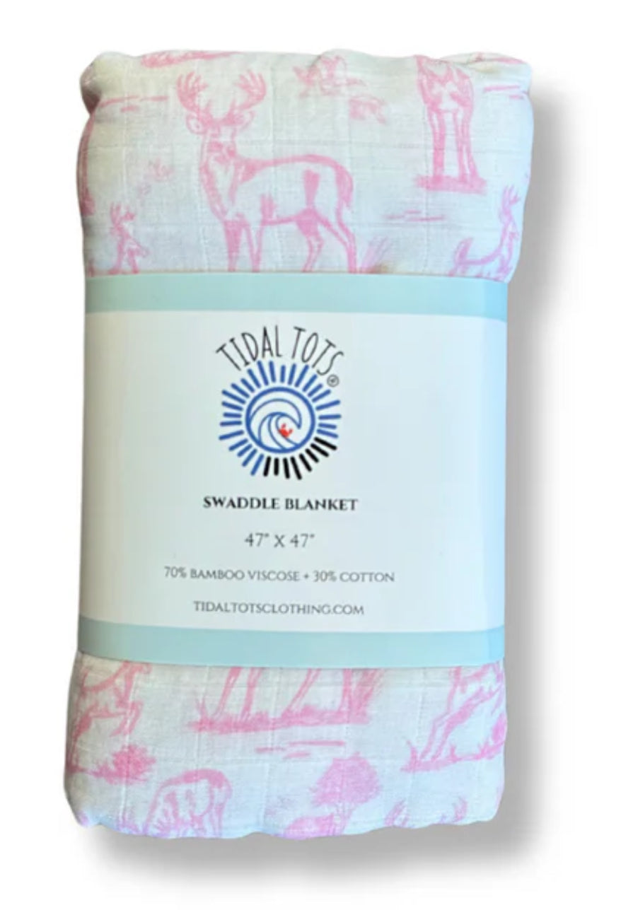 Backwood Bucks Pink Lightweight Swaddle Blanket