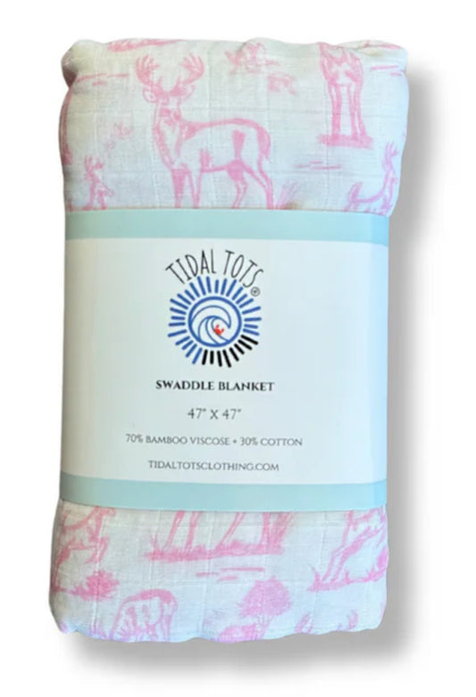 Backwood Bucks Pink Lightweight Swaddle Blanket