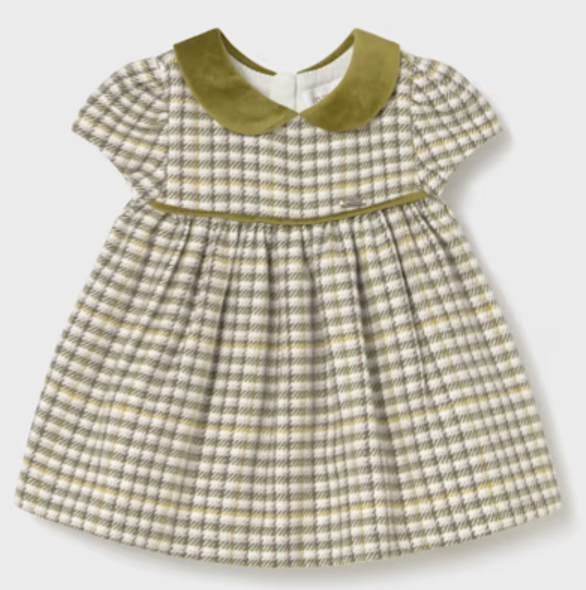 Girl Plaid Dress - Green