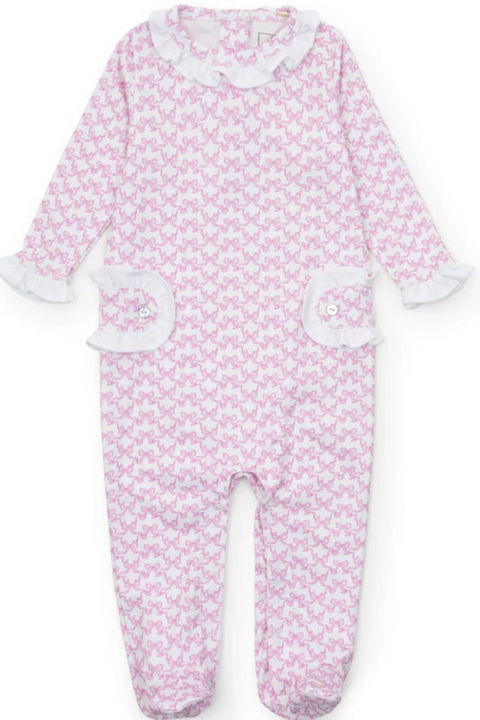 LUCY GIRLS' ROMPER - PRETTY PINK BOWS
