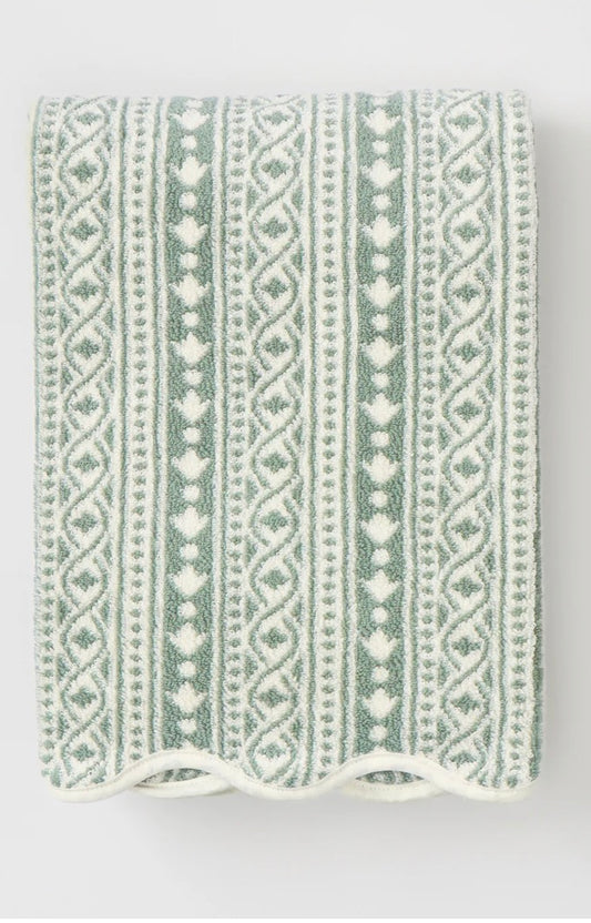 Leah O'Connell x Weezie Patterned Scallop Bath Towel - Georgie