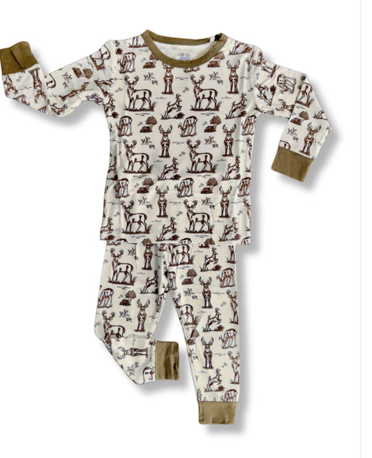 Backwood Bucks Brown Two Piece Pajama