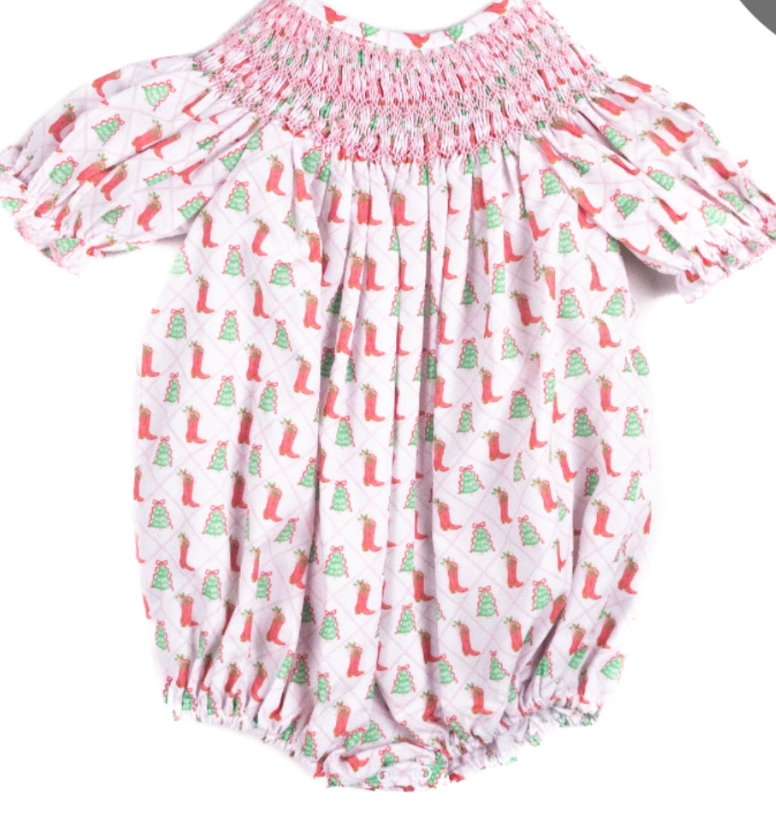 Cowboy Christmas Smocked Bubble