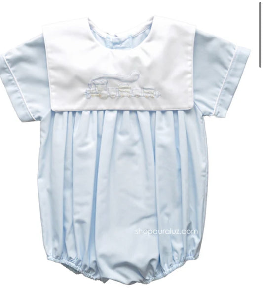 Blue with embroidered train Bubble