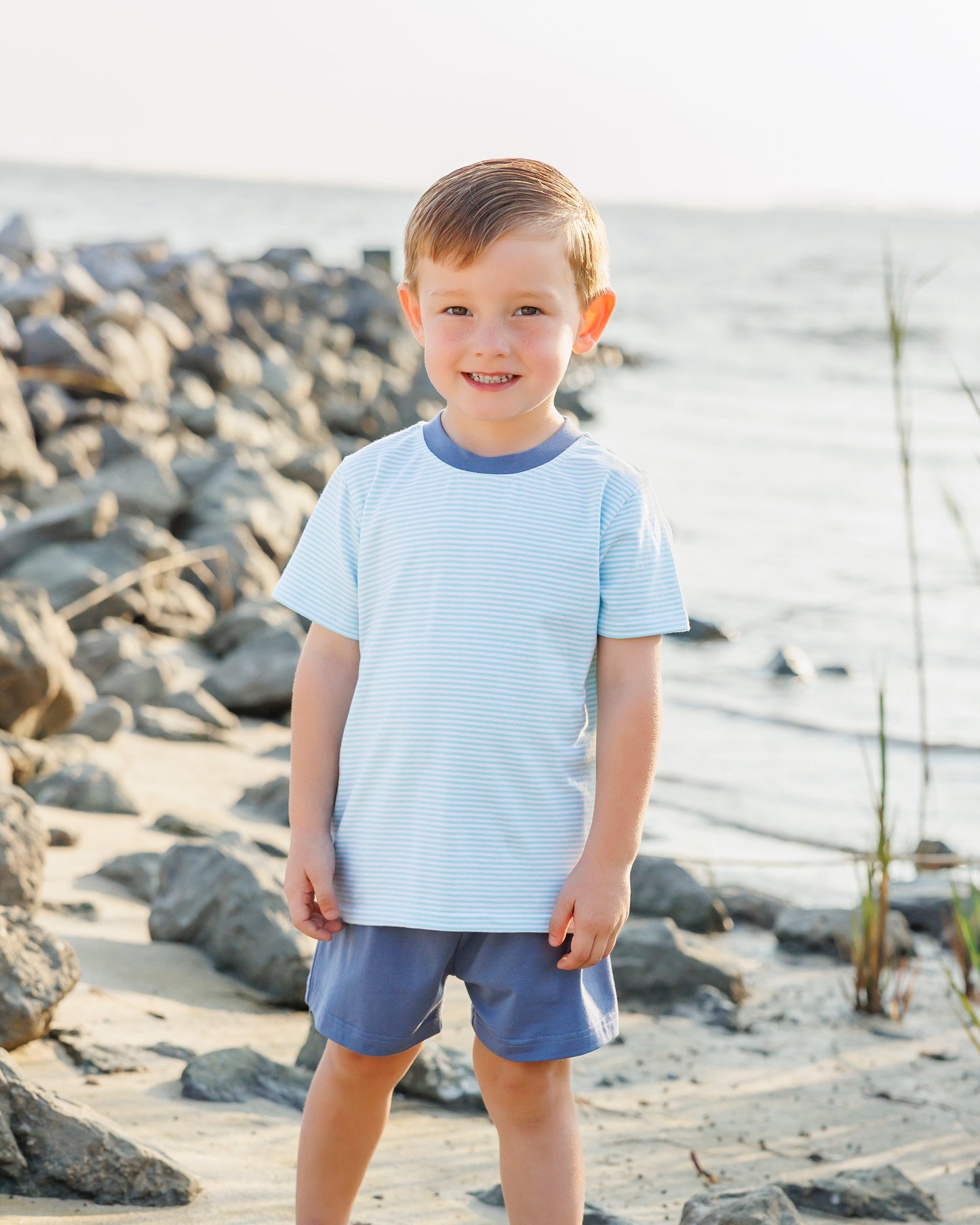 ** PRE-ORDER ** Graham Short Set- Aqua Stripe and Dusty Blue