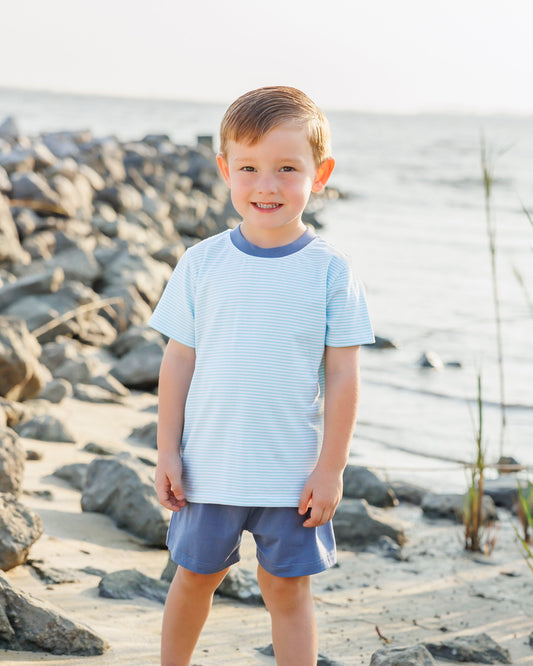 ** PRE-ORDER ** Graham Short Set- Aqua Stripe and Dusty Blue