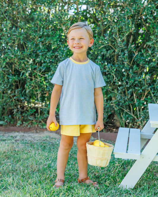 ** PRE-ORDER ** Graham Short Set- Light Blue Stripe and Yellow