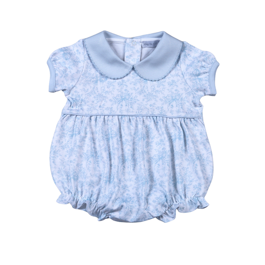 ** PRE-ORDER ** Sisi Blue Toile Short Sleeves Bubble, 100% Pima Cotton